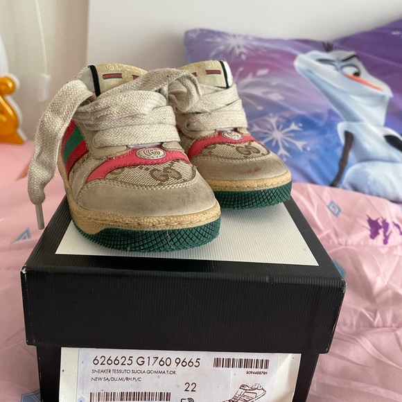 White Leather Toddler Sneaker With Web | GUCCI® US Toodler Gucci Sneakers